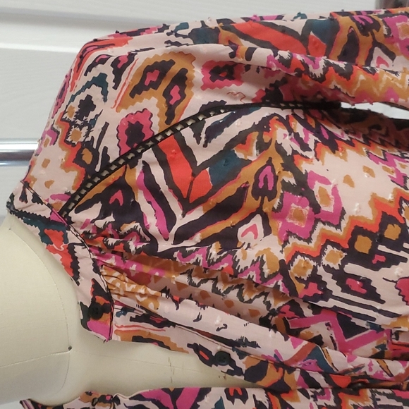 Zara Pastel Pink Geometric Short Dress Boho Size XL - Picture 12 of 16